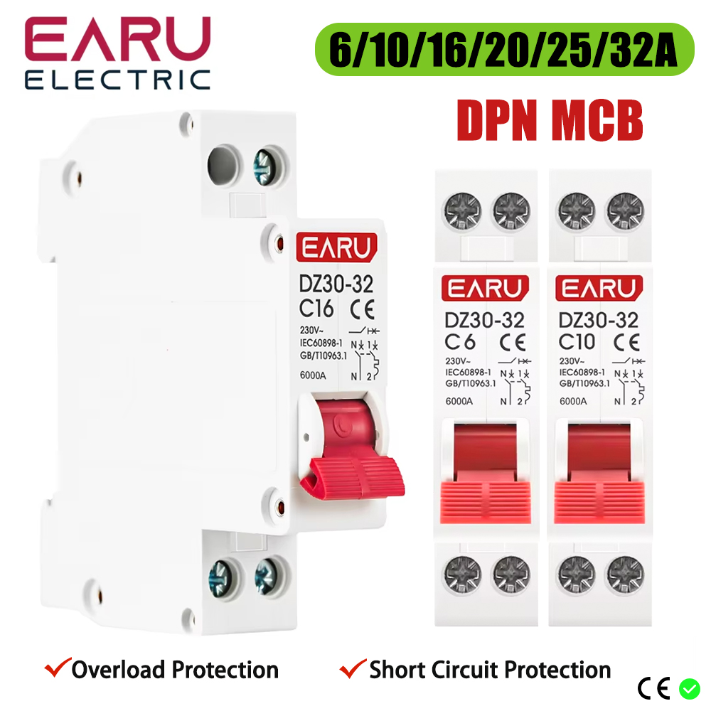 Din Rail Circuit Breaker - DZ30-32 DPN 1P + N 미니