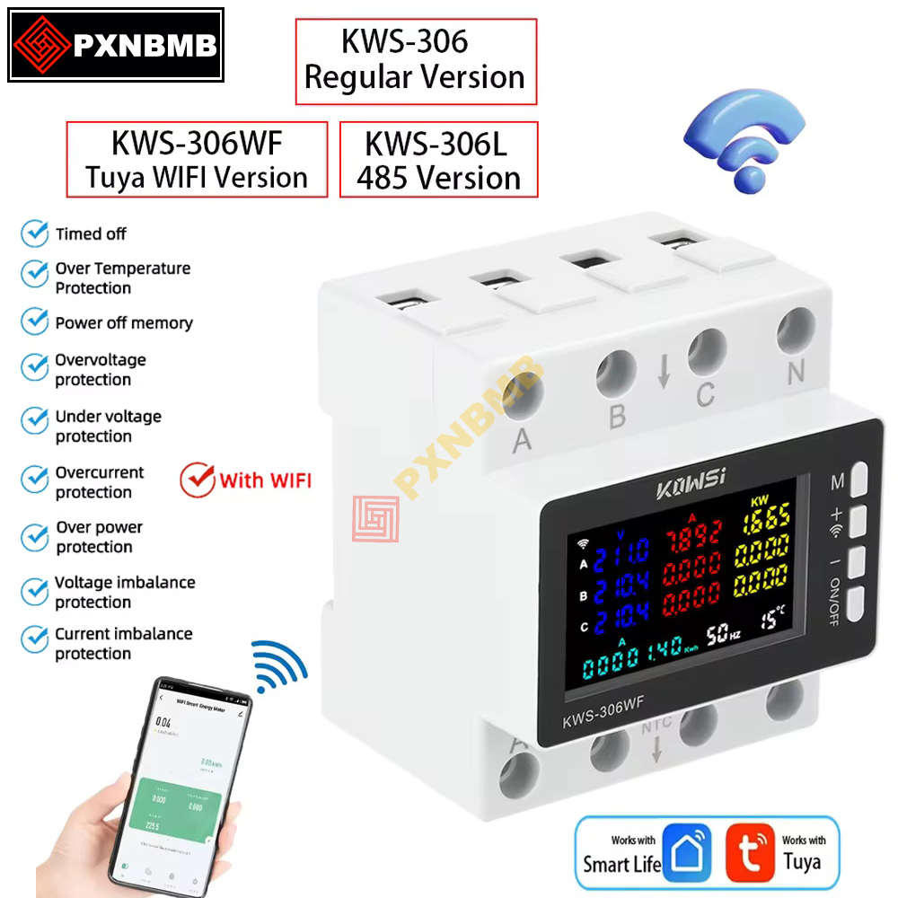 Din Rail Circuit Breaker - 80A 투야 WIFI 스마트 라이프 전압계