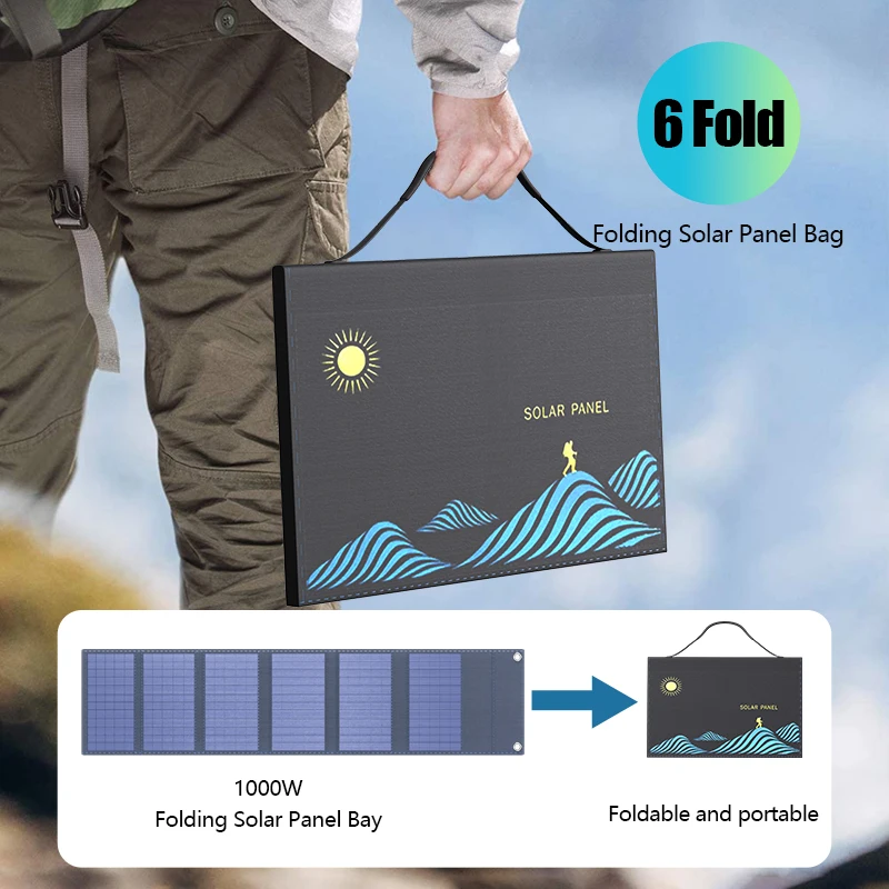 Jinko Solar Panel Cheetah - 1000W 휴대용 접이식 태양광 패널, 보관