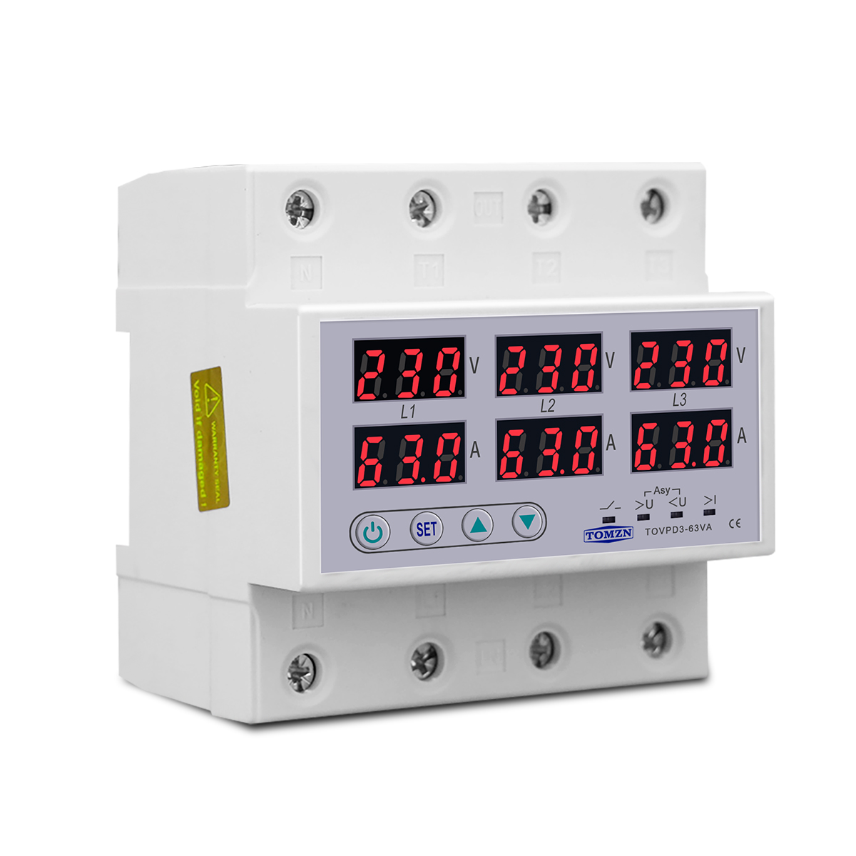 3상 3P+N 딘 레일 전압계 전류계 조정 가능한 전압 - Din Rail Circuit Breaker 리뷰 및 가격