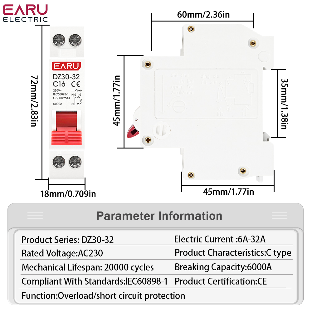 DZ30-32 DPN 1P + N 미니 회로 차단기 M - Din Rail Circuit Breaker 리뷰 및 가격