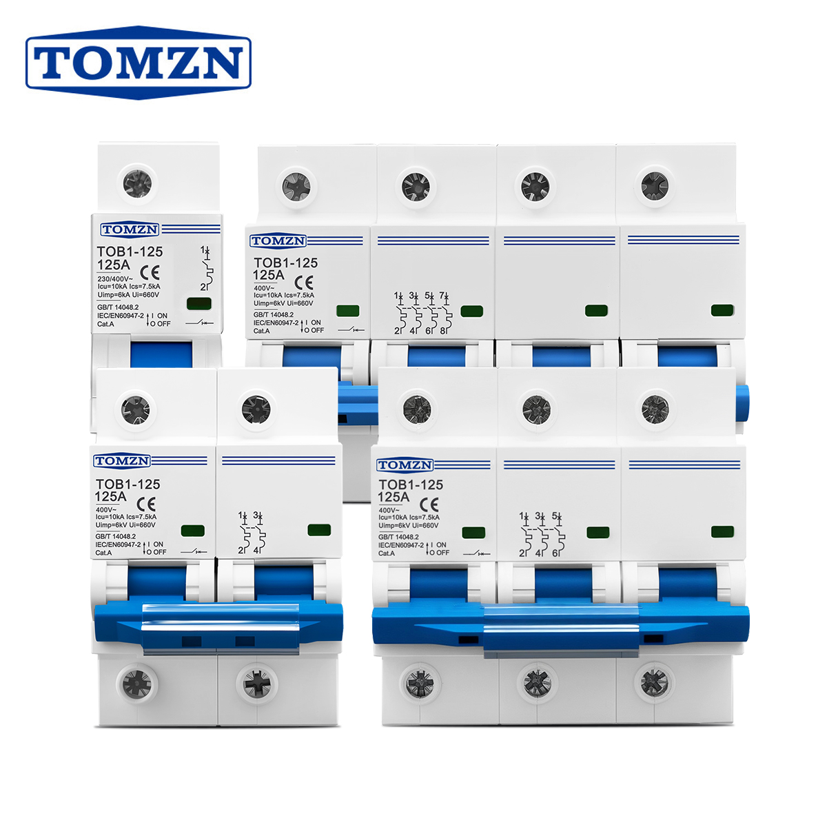 1P 2P 3P 4P 400V AC 고전류 MCB 80 - Din Rail Circuit Breaker 리뷰 및 가격