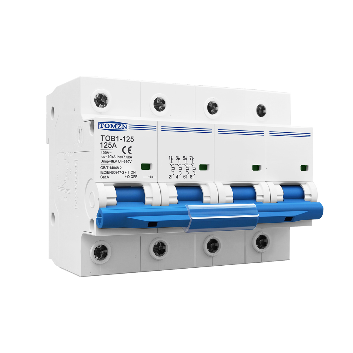1P 2P 3P 4P 400V AC 고전류 MCB 80 - Din Rail Circuit Breaker 리뷰 및 가격